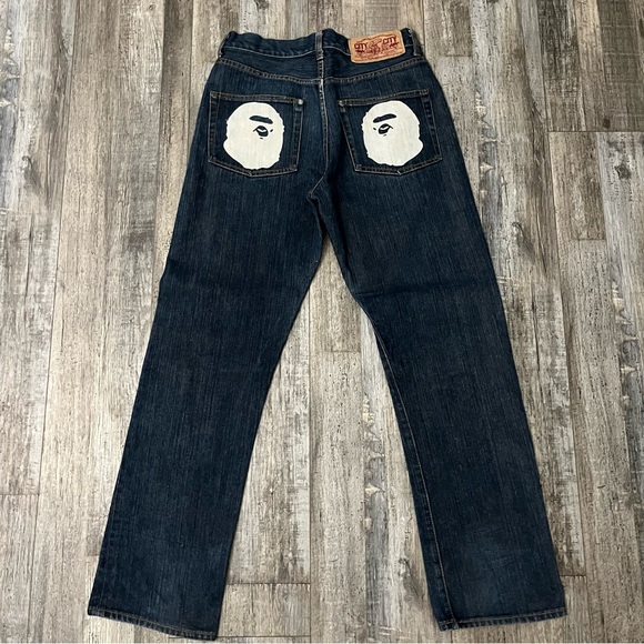 Bape Ape Head Denim Jeans - Picture 1 of 6